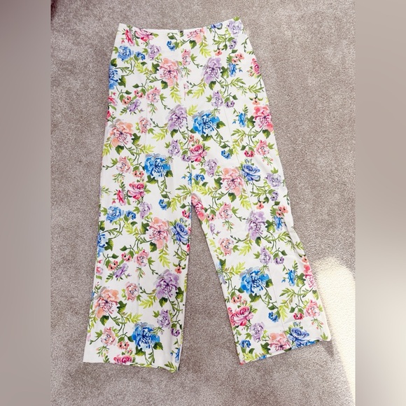 Alice + Olivia - Lorinda Floral Ankle Wide-Leg Pants - size 6 - New w/ Tags - Picture 9 of 14